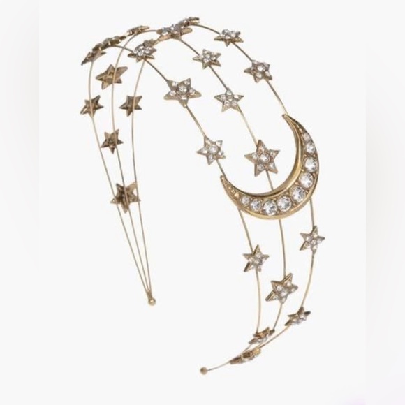 Jennifer Behr Selene Headband in Antique Gold - Picture 1 of 9